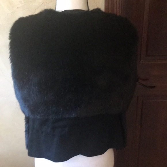 Goodnight Macaroon Black Faux Fir Vera-  Sz M - Picture 3 of 6